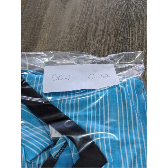 Nike Tank Top Womens Large Blue Striped Sleeveless Halter Performance - Picture 9 of 9